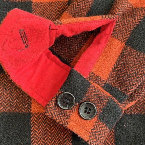Vintage Buffalo Plaid Red Black Wool Jacket - Picture 9 of 9